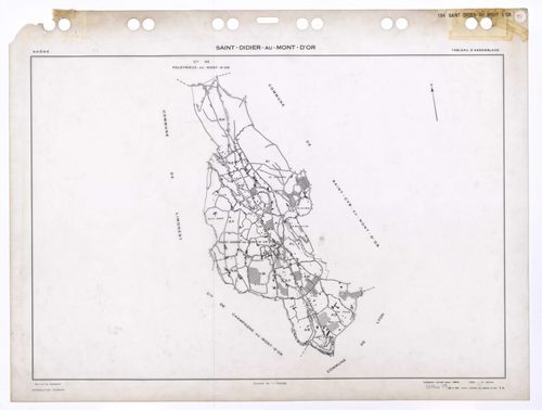 Tableau d'assemblage (TA). Cadastre révisé pour 1962. 3e édition à jour pour 1980.