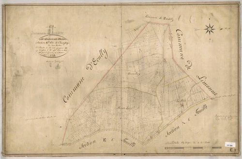 Section E dite de Champagne, feuille n°2 (parcelles 642-987) : section attribuée à Champagne-au-Mont-d'Or en 1900.