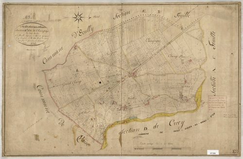 Section E dite de Champagne, feuille n°1 (parcelles 1-641) : section attribuée à Champagne-au-Mont-d'Or en 1900.