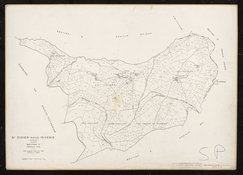 Section F feuille n°2. Plan cadastral révisé pour 1951.