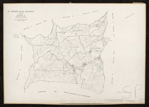 Section D feuille unique. Plan cadastral révisé pour 1951.