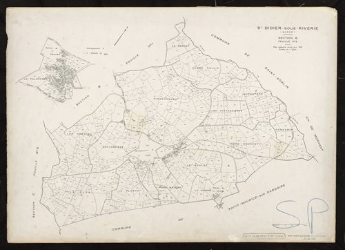 Section B feuille n°2. Plan cadastral révisé pour 1951.