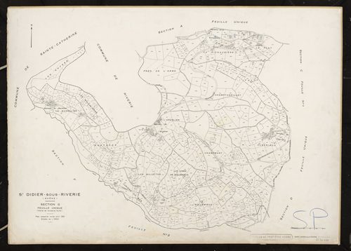 Section G feuille unique (partie de l'ancienne feuille). Plan cadastral révisé pour 1951.