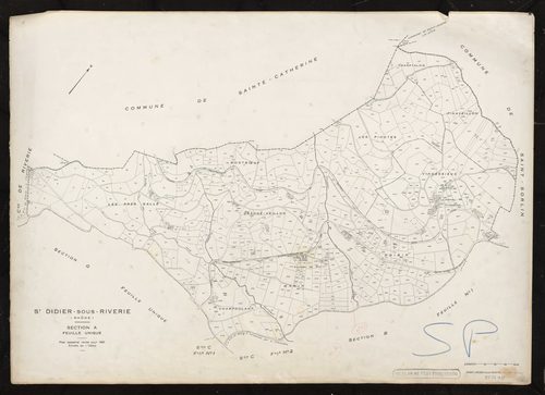 Section A Feuille unique. Plan cadastral révisé pour 1951.