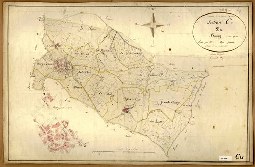 Section C dite du Bourg, feuille unique avec développement du bourg (1/1250).