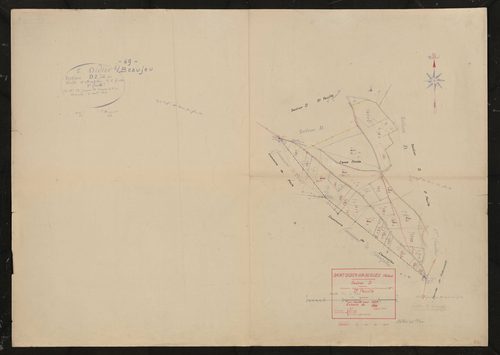 Section D (ancienne section D et partie de l'ancienne section A) 2e feuille. Plan révisé pour 1937.