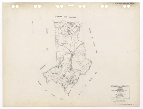 Section B (ancienne section B et partie de l'ancienne section C) 2e feuille (partie de l'ancienne 2e feuille). Plan révisé pour 1938. Edition à jour pour 1984.