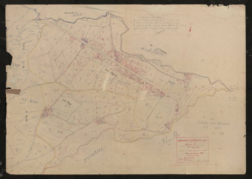 Section B (ancienne section B et partie de l'ancienne section C) 3e feuille (partie de l'ancienne 2e feuille de la section B et de l'ancienne 1ère feuille de la section C). Plan révisé pour 1938.
