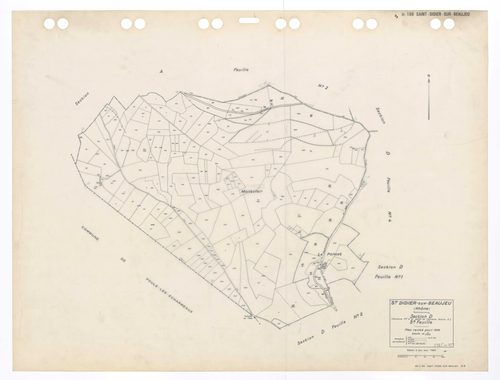Section D (ancienne section D et partie de l'ancienne section A) 3e feuille. Plan révisé pour 1938. Edition à jour pour 1984.