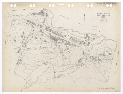 Section B feuille n°3. Plan révisé pour 1938. Edition à jour pour 1984.