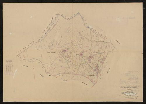 Section E feuille unique (ancienne section I feuille n°1). Feuille dressée en 1810 mise à jour pour 1956.