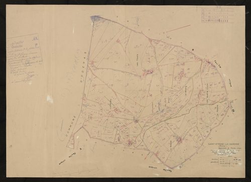 Section A feuille unique (ancienne section I feuille n°2). Feuille dressée en 1810 mise à jour pour 1956.
