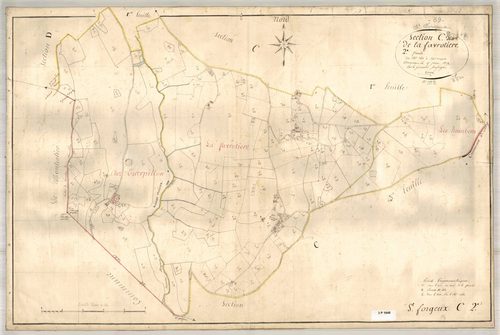 Section C dite de la Favrotière, feuille n°2 (parcelles 368-593).