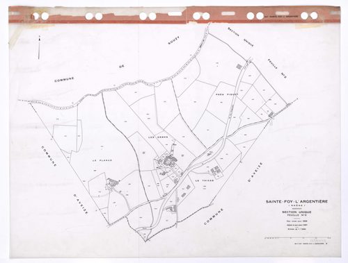 Section unique feuille n°3. Plan révisé pour 1932.Edition à jour pour 1987.