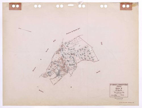 Section B 3e feuille (partie de l'ancienne 2e feuille). Plan révisé pour 1935. Edition à jour pour 1986.