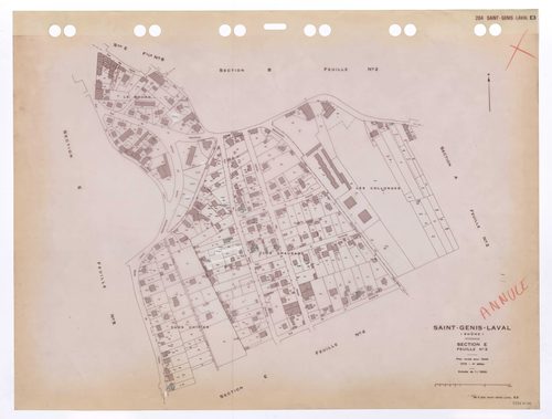 Section E feuille n°3. Plan révisé pour 1946. 4e édition pour 1979. Plan annulé.