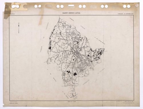 Tableau d'assemblage (TA). Cadastre remanié pour 1986.
