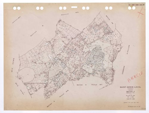 Section D feuille n°1. Plan révisé pour 1946. 3e édition pour 1979. Plan annulé.