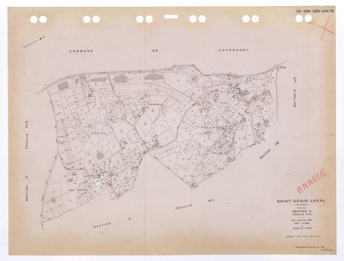 Section D feuille n°2. Plan révisé pour 1946. 3e édition pour 1979. Plan annulé.