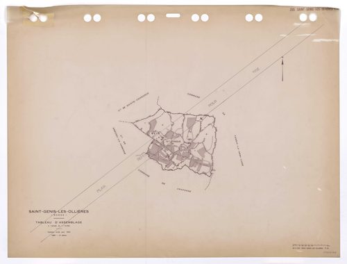 Tableau d'assemblage (TA). Cadastre révisé pour 1933. 2e édition pour 1980. Plan remanié pour 1990.