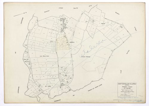 Section unique 5e feuille (partie de l'ancienne feuille n°1). Plan révisé pour 1933. Feuille renouvelée pour 1945. 1er tirage supplémentaire à conserver en réserve non mis à jour.