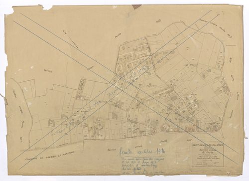 Section unique 8e feuille (partie de l'ancienne feuille n°2). Plan révisé pour 1933. Feuille rééditée pour 1976.