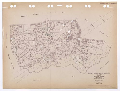 Section unique 7e feuille (partie de l'ancienne 2e feuille). Plan révisé pour 1933. 4e édition pour 1980. Plan remanié pour 1990.
