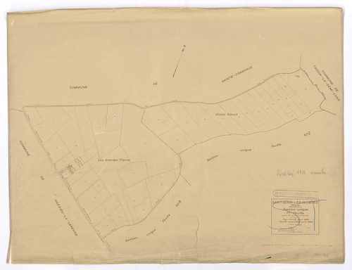 Section unique 1ère feuille (partie de l'ancienne 2e feuille). Plan révisé pour 1933. Feuille renouvelée pour 1944.