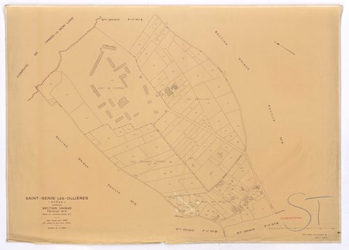 Section unique 3e feuille (partie de l'ancienne 1ère feuille). Plan révisé pour 1933. 3e édition à jour pour 1976.