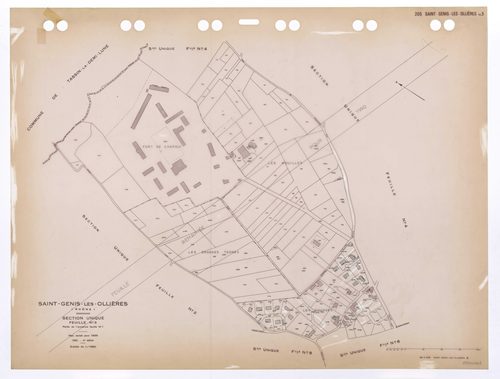 Section unique 3e feuille (partie de l'ancienne 1ère feuille). Plan révisé pour 1933. 4e édition pour 1980. Plan remanié pour 1990.