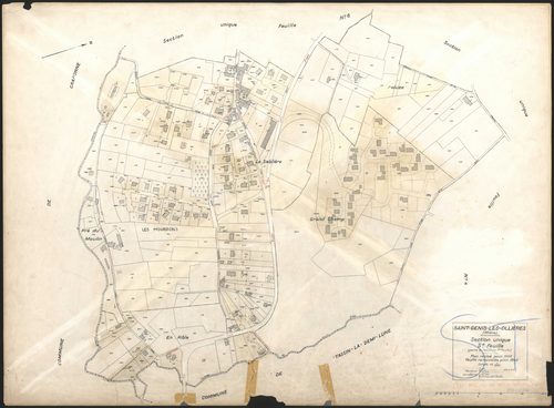 Section unique 5e feuille (partie de l'ancienne feuille n°1). Plan révisé pour 1933. Feuille renouvelée pour 1945.
