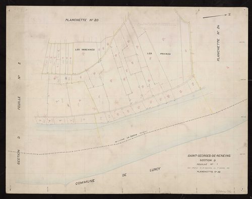 Recto : section D feuille n°1. Levé effectué du 20 septembre au 1er octobre 1951 : planchette n°23.