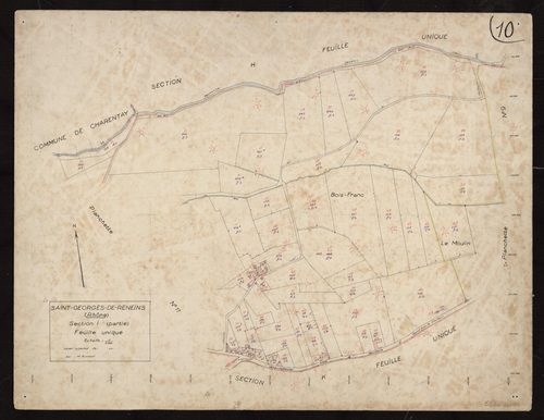Recto : section I et section M feuilles uniques parties. Planchette n°10.