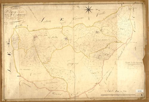 Section E dite de la Brette et Ajoux, feuille n°1 (parcelles 1-326).