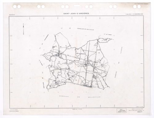 Tableau d'assemblage (TA). Cadastre renouvelé pour 1955. Tirage de 1996.