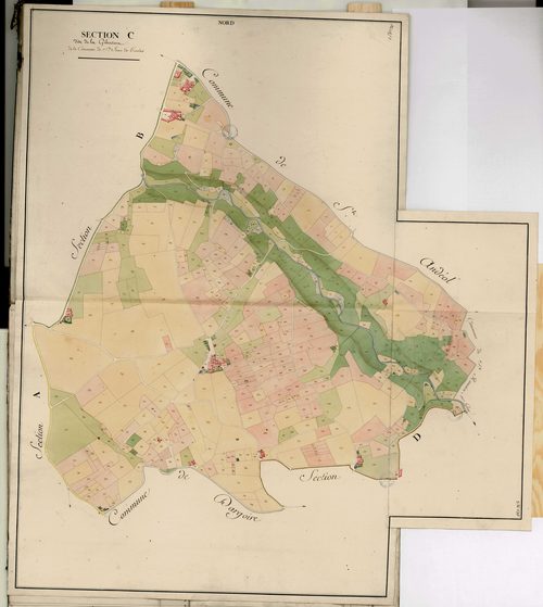 Section C dite de la Gibertière, feuille unique (parcelles 1-602).