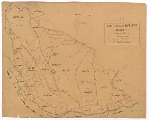 Section A feuille n°2, levé effectué du 17 juillet au 18 août 1950.
