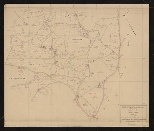 Section B feuille unique, planchette n°1B, levé effectué du 6 août au 10 novembre 1947.
