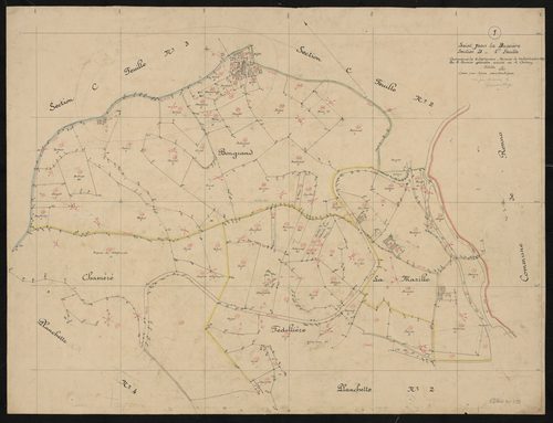 Section D 1ère feuille, planchette n°1, levé effectué du 9 au 30 septembre 1947.