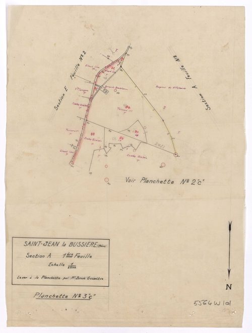 Section A 1ère feuille, planchette n°3C.