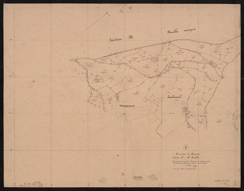 Section C 3e feuille, planchette n°4, levé effectué du 11 juillet au 20 août 1948.