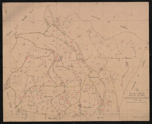 Section C 2e feuille, planchette n°1, levé effectué du 4 novembre 1946 au 20 août 1947.