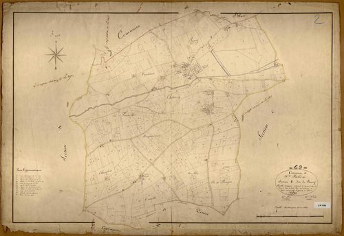 Section B dite du Bourg, feuille unique (parcelles 1-516).