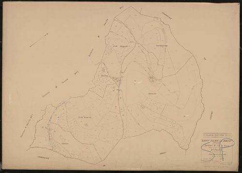 Section B dite du Bourg (partie de l'ancienne section B) 2e feuille (partie de l'ancienne 2e feuille). Plan révisé pour 1938.