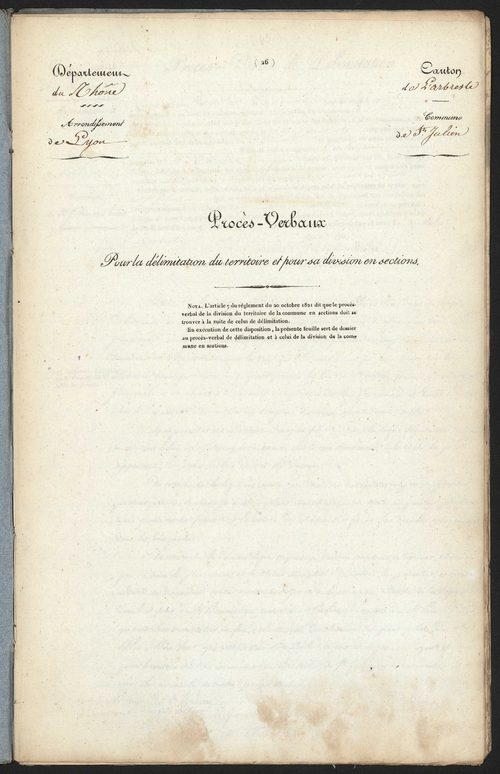 Saint-Julien-sur-Bibost, 19 octobre 1827.