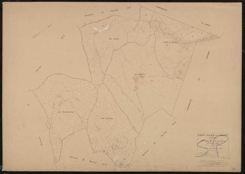 Section B dite du Bourg (partie de l'ancienne section B) 1ère feuille (partie de l'ancienne 1ère feuille). Plan révisé pour 1938.