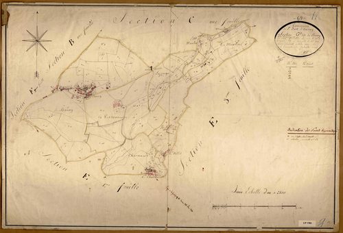 Section G dite du Bourg et de la Versonnière, feuille unique (parcelles 1-204).