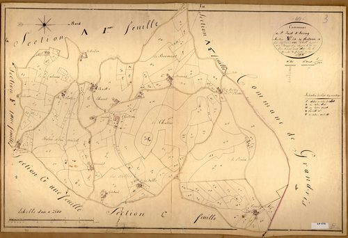 Section B dite du Bateau et les Salles, feuille unique (parcelles 1-217).