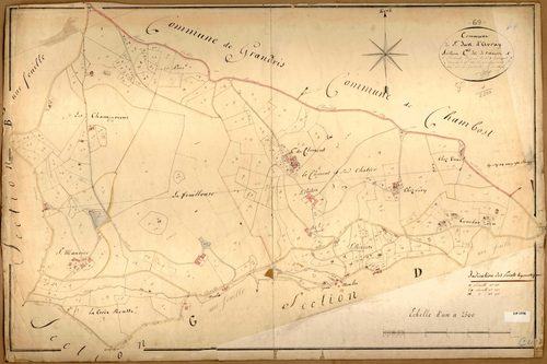 Section C dite de Saint-Maurice et le Clément, feuille unique (parcelles 1-307).