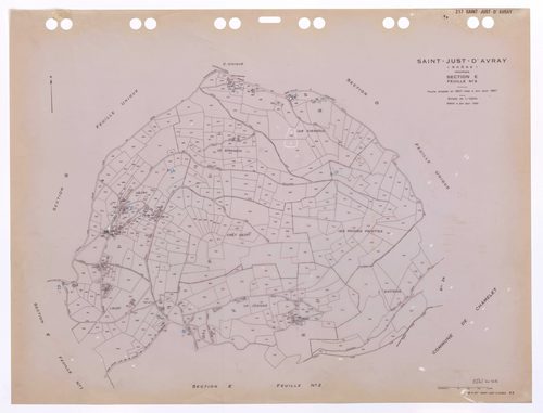 Section E feuille n°3. Feuille dressée en 1827 mise à jour pour 1967. Edition à jour pour 1985.